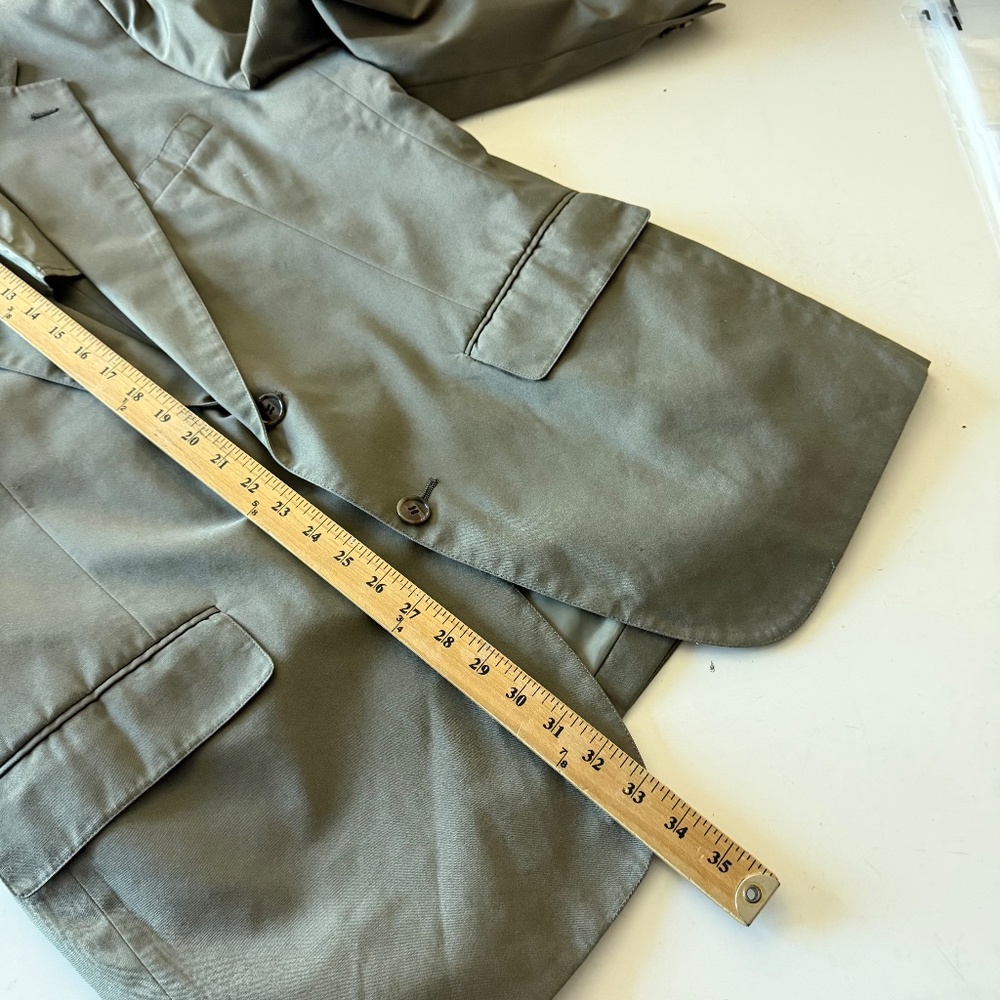 Brooks Brothers Makers Vintage Dull Green Cotton Blazer Suit Jacket Mens 45R - Picture 9 of 12